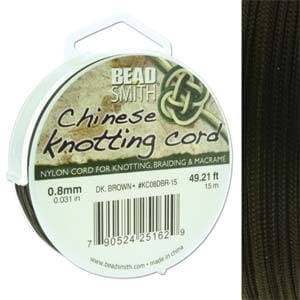 Dark Brown Chinese Knotting Cord (.8mm/.031in) 15m/16.4yds