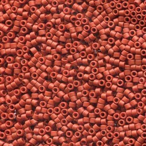 11/0 MIYUKI DELICA Frosted Opaque Glazed Red Seed Bead (8g)