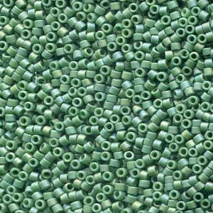 11/0 MIYUKI DELICA Frosted Opaque Glazed Rainbow Green Seed Bead (8g)