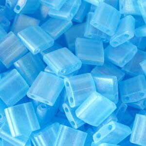 Matte Transparent Light Blue AB Miyuki Tila Seed Bead 5.0mm 7.2gm Tube TL148FR-TB