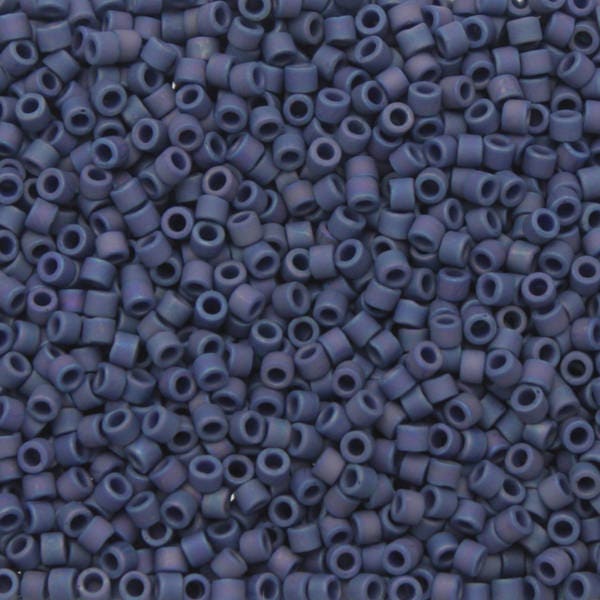 11/0 MIYUKI DELICA Frosted Opaque Glazed Rainbow Navy Blue Seed Bead (8g)