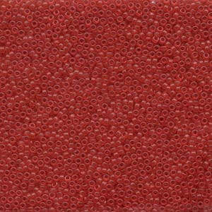 Dyed Semifrosted Transparent Red Miyuki Round Seed Bead 15/0 7G Tube 15-91609-TB