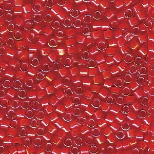 11/0 MIYUKI DELICA White Lined Flame Red AB Seed Bead (8g)