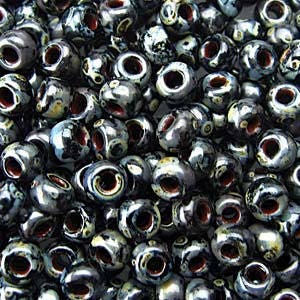 Matte Picasso Smoky Black Miyuki Seed Bead 6/0 20G Tube 6-94511-TB