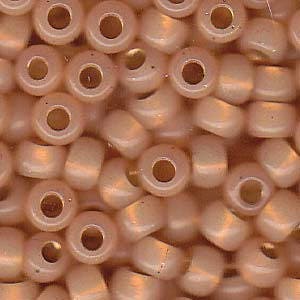 Dyed Pale Peach Silver Lined Alabaster Miyuki Seed Bead 6/0 20G Tube 6-9580-TB