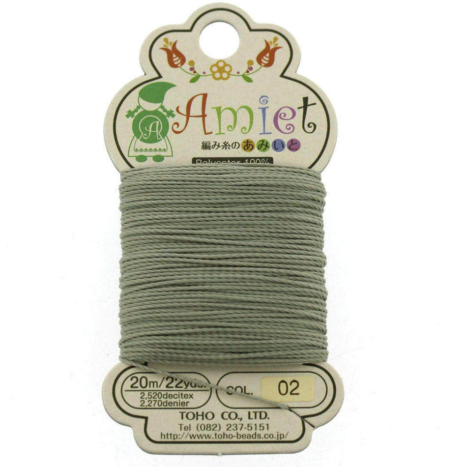 Gray Toho Amiet Polyester Thread 22yrds/20m