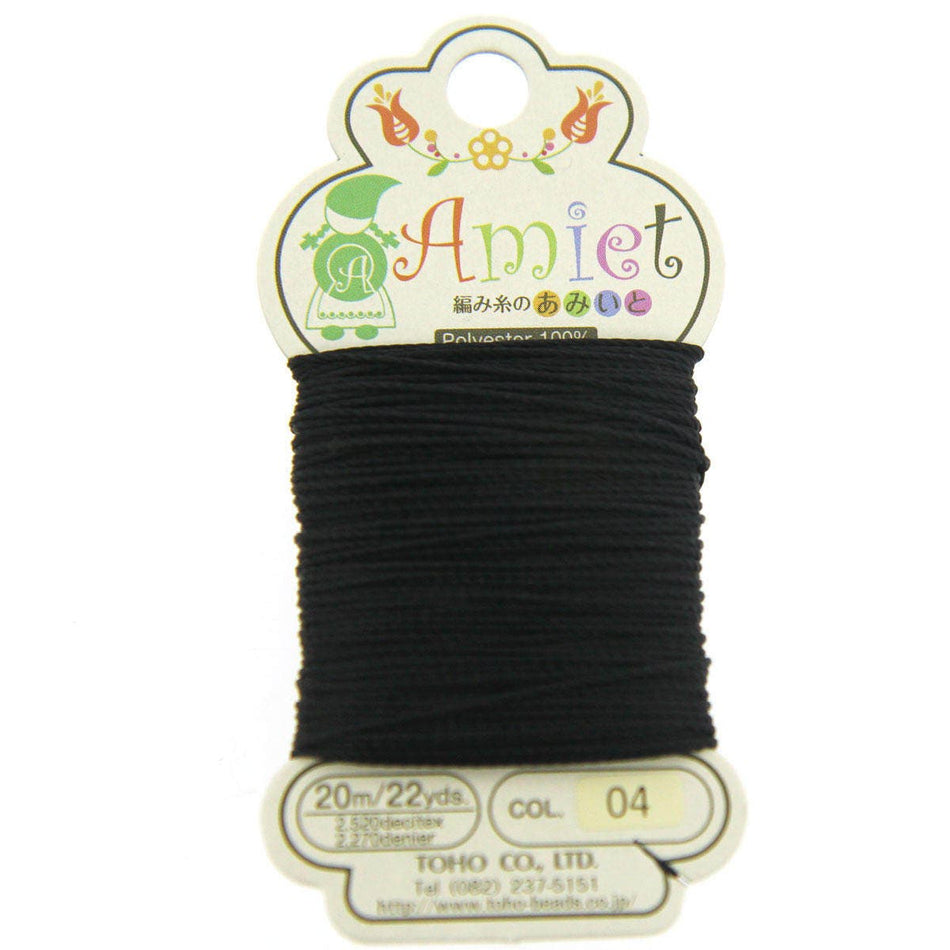 Black Toho Amiet Polyester Thread 22yrds/20m