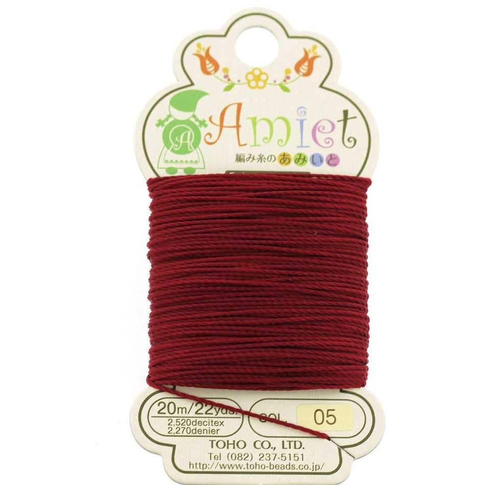 Carmine Toho Amiet Polyester Thread 22yrds/20m