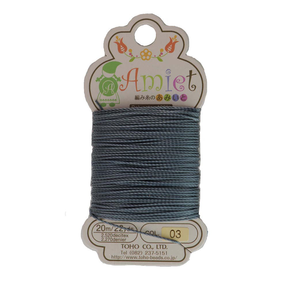 Charcoal Toho Amiet Polyester Thread 22yrds/20m