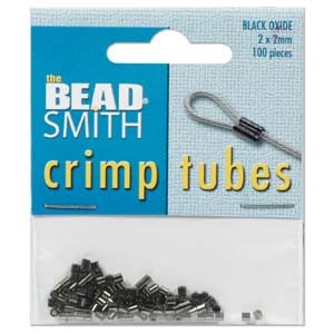 2.00x2.00mm Black Oxide Plated Beadsmith Crimp Tubes 100pcs