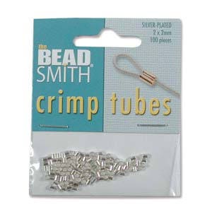 2.00x2.00mm Silver Plated Beadsmith Crimp Tubes 100pcs