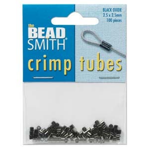 2.50x2.50mm Black Oxide Beadsmith Plated Crimp Tubes 100pcs