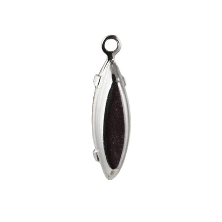 Faceted Light Amethyst Glass Navette Stones Silver 1 Loop Setting 15x4mm (6) nav006Q