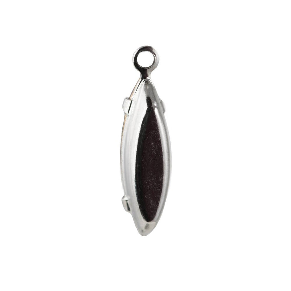 Faceted Light Amethyst Glass Navette Stones Silver 1 Loop Setting 15x4mm (6) nav006Q