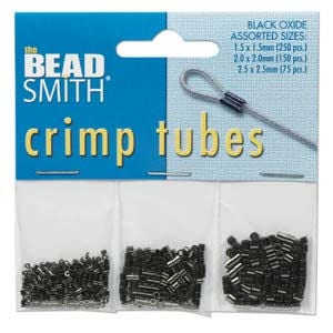 Assorted Sizes Black Oxide Beadsmith Crimp Tubes