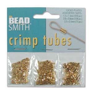 Assorted Sizes Gold Plated Beadsmith Crimp Tubes