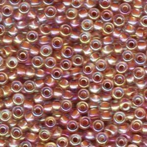 Dark Peach Lined Crystal AB Miyuki Seed Bead 6/0 (4mm) 20gm Tube 6-9275-TB
