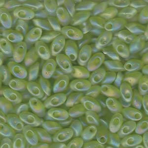 Matte Translucent Chartreuse AB Miyuki Long Magatama Seed Beads 4x7mm 8.5G Tube LMA-143FR-TB