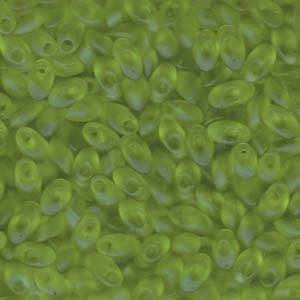 Matte Translucent Chartreuse Miyuki Long Magatama Seed Beads 4x7mm 8.5G Tube LMA-143F-TB