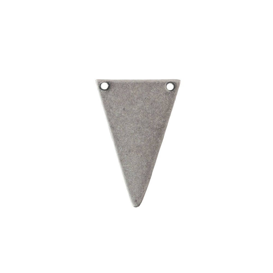 2 Hole Sterling Silver Ox Geometric Narrow Triangle Pendant Charm (6) mtl511F