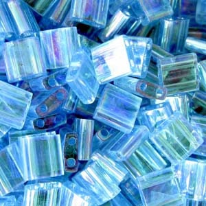 Transparent Aqua AB Miyuki Tila Seed Bead 5.0mm 7.2gm Tube TL260-TB