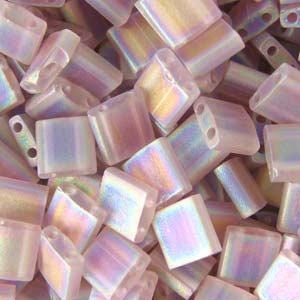 Matte Transparent Smoky Amethyst AB Miyuki Tila Seed Bead 5.0mm 7.2gm Tube TL142FR-TB