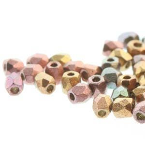 2mm Violet Rainbow True 2 Czech Faceted Fire Polished Glass Beadsm (2g)