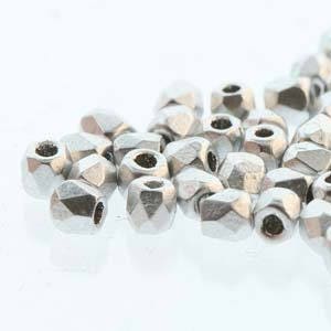 2mm Bronze Aluminum True 2 Czech Faceted Fire Polished Glass Beads (2g)