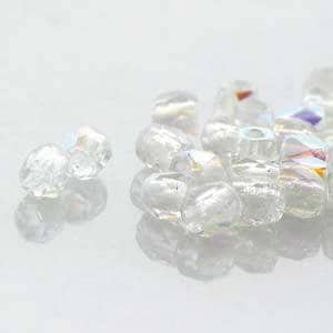 2mm Crystal AB True 2 Czech Faceted Fire Polished Glass Beads (2g)
