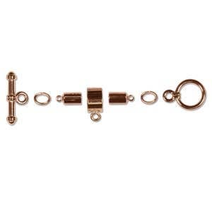 Kumihimo 4mm Barrel Toggle Finding Set Copper Plate