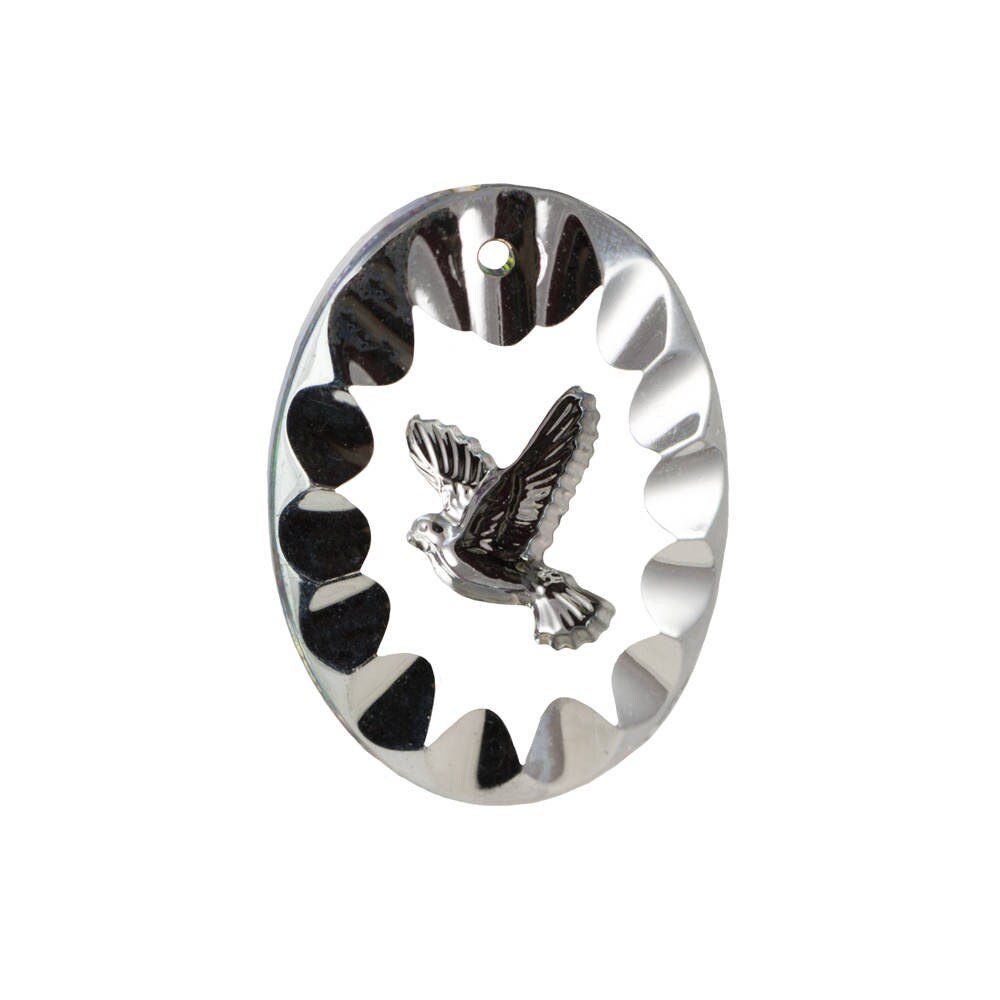 25x18mm Vitrail Etched Dove 1 Hole Glass Intaglio Pendant (1)
