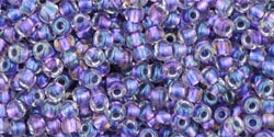 11/0 TOHO ROUND Inside Color Rainbow Crystal/Metallic Purple Lined Seed Bead (8g)