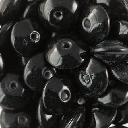 Vintage Opaque Black Japanese Glass Spacer Beads jpn013F