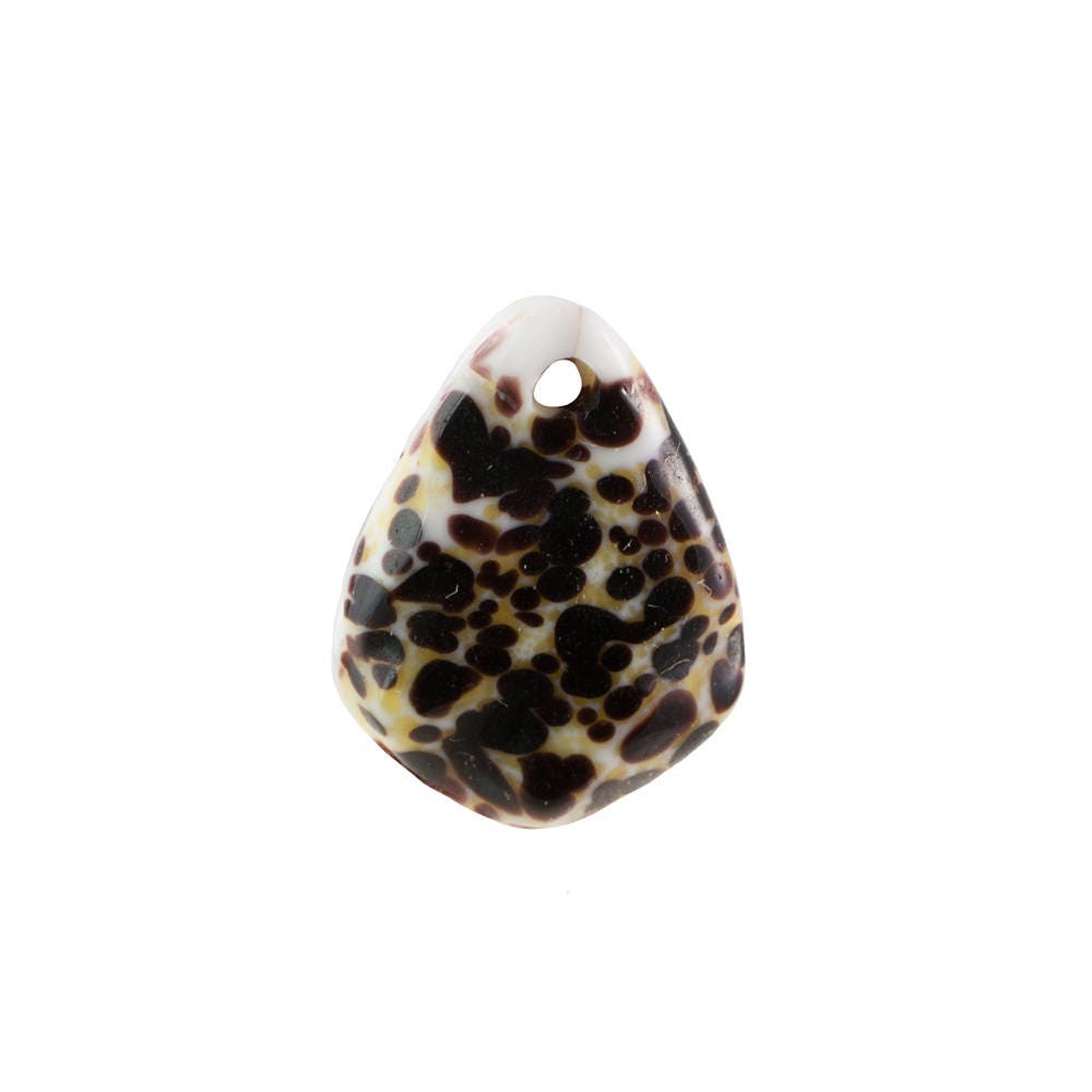 1 Hole Vintage Japanese Bumpy Texture Glass Brown Matrix Teardrop Pendants 20x14mm (4) jpn014C