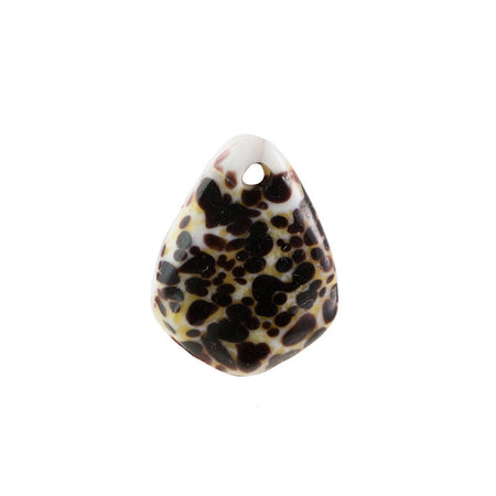 1 Hole Vintage Japanese Bumpy Texture Glass Brown Matrix Teardrop Pendants 20x14mm (4) jpn014C