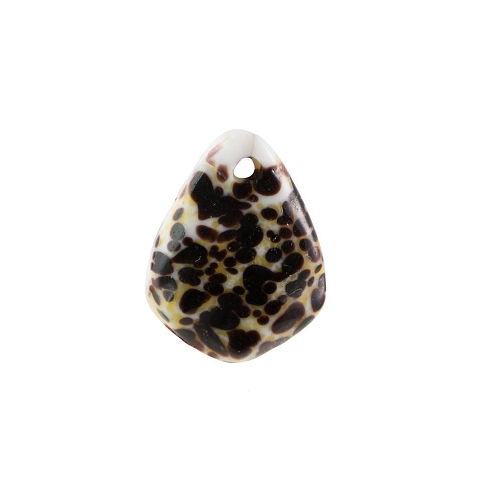 1 Hole Vintage Japanese Bumpy Texture Glass Brown Matrix Teardrop Pendants 20x14mm (4) jpn014C
