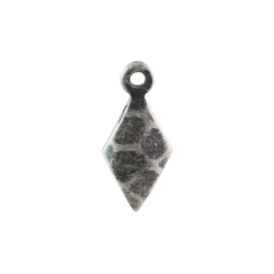 1 loop Hammered Small Sterling Silver Ox Diamond 15mmx6mm (16) mtl463D