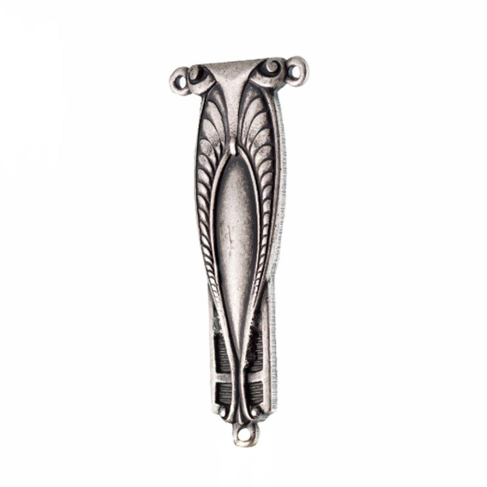 3 Loop Matte Silver Ox Etched Triangle Connector Link 27x15mm (2) mtl492B