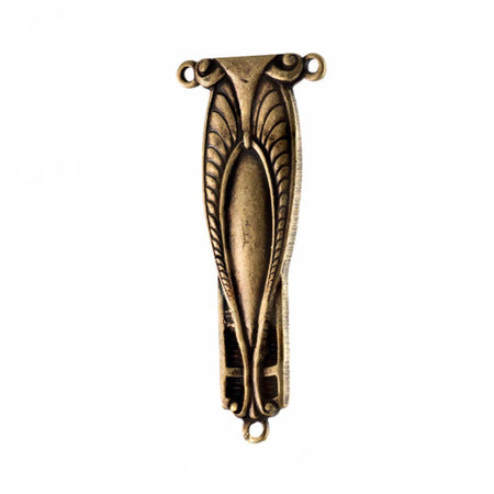 3 Loop Brass Ox Etched Triangle Connector Link 27x15mm (2) mtl492C