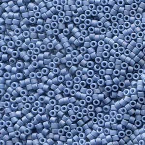 11/0 MIYUKI DELICA Frosted Opaque Glazed Rainbow Soft Blue Seed Bead (8g)