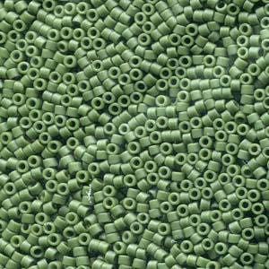 11/0 MIYUKI DELICA Frosted Opaque Glazed Dark Green Seed Bead (8g)