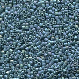 11/0 MIYUKI DELICA Frosted Opaque Glazed Rainbow Dark Teal Seed Bead (8g)