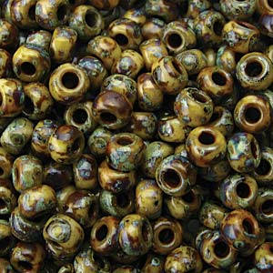 Matte Picasso Brown Tan Miyuki Seed Bead 6/0 20G Tube 6-94517-TB