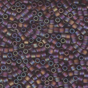 8/0 MIYUKI DELICA Matte Transparent Dark Topaz AB Seed Bead (8g)