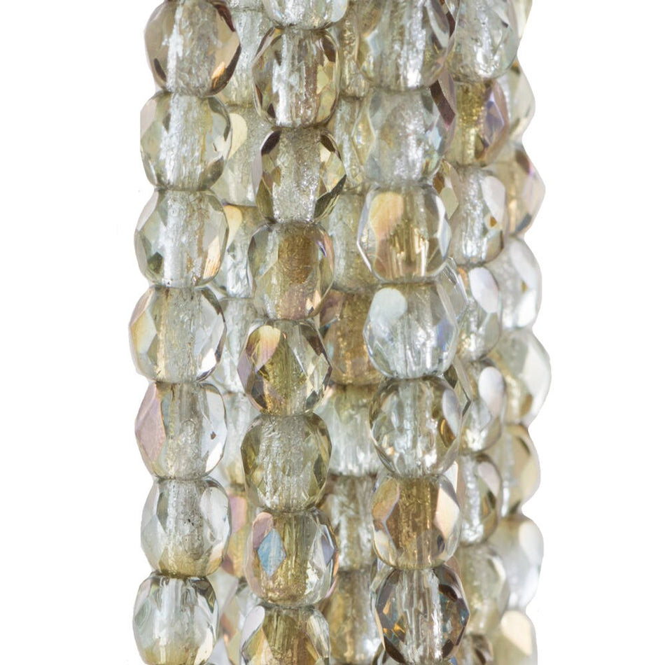 Czech Faceted Twilight Alexandrite Firepolish Glass Beads 4mm (50)