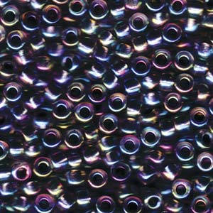 Noir Lined Crystal AB Miyuki Seed Bead 5/0 20G Tube 05-283-TB