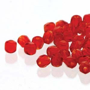 2mm Siam True 2 Czech Faceted Fire Polished Glass Beads (2g)