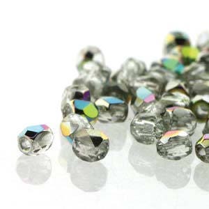 2mm Crystal Vitrail True 2 Czech Faceted Fire Polished Glass Beads (2g)