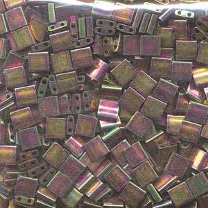 Bronze Metallic Iris Luster Miyuki Tila Seed Bead 5.0mm 7.2gm Tube TL1893-TB