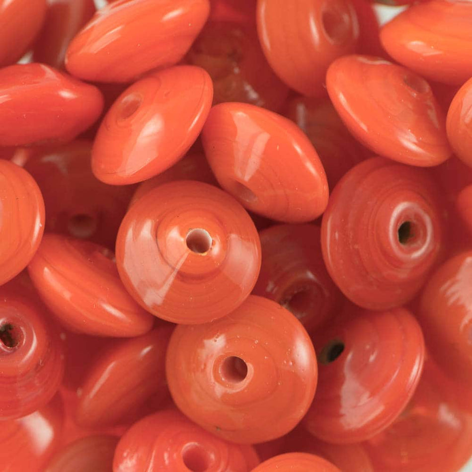 Vintage Opaque Orange Glass Japanese Spacer Beads jpn013A